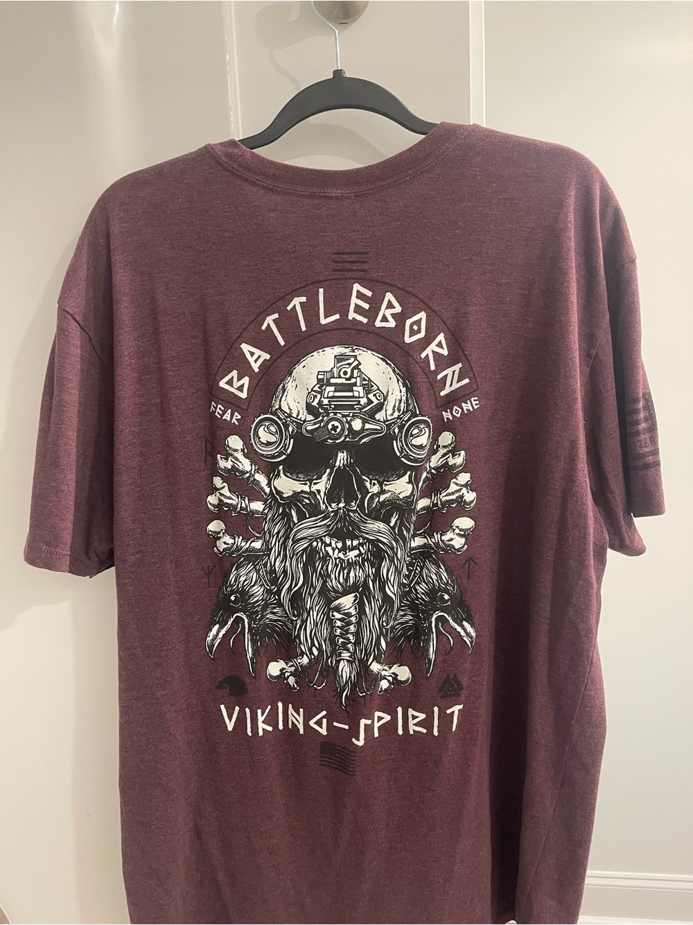 Battleborn Viking-Spirit Graphic Tee - Maroon Short Sleeve